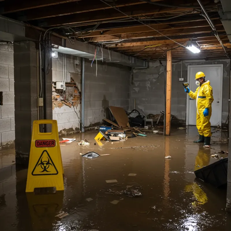 Flooded Basement Electrical Hazard in Saint Dennis, KY Property
