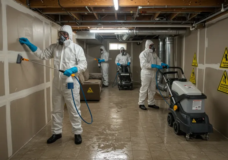Basement Moisture Removal and Structural Drying process in Saint Dennis, KY